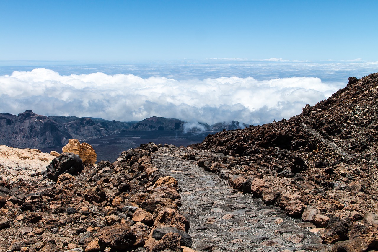 tenerife teide clouds free photo