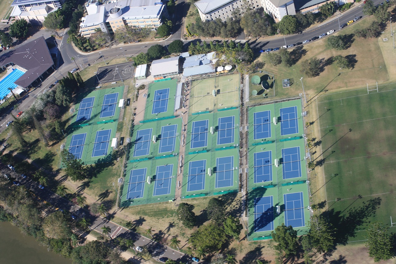 tennis aerial view tennis courts free photo