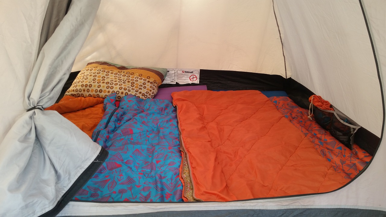 tent sleeping bags camping free photo