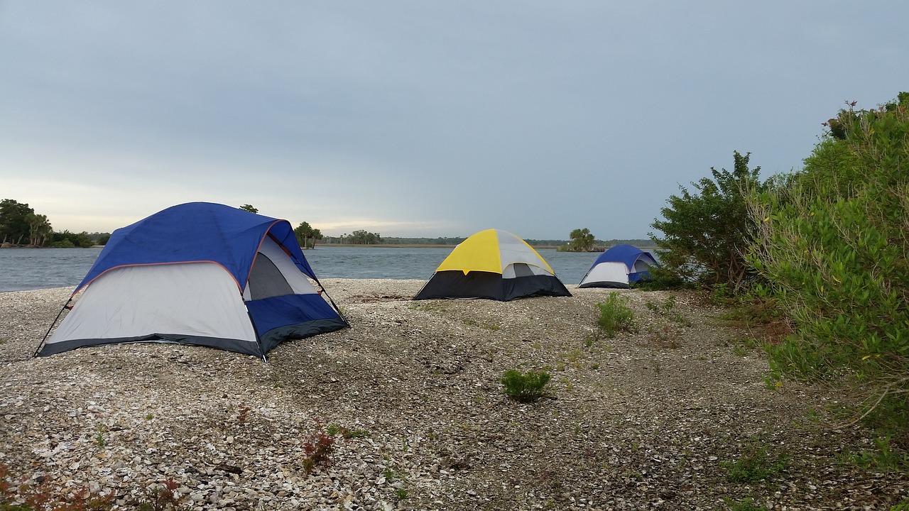 tent camping beach free photo