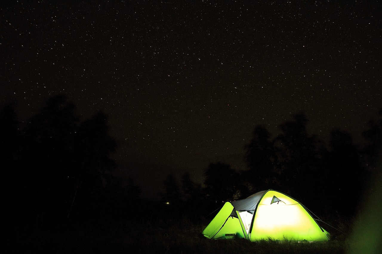 tent tourism starry sky free photo