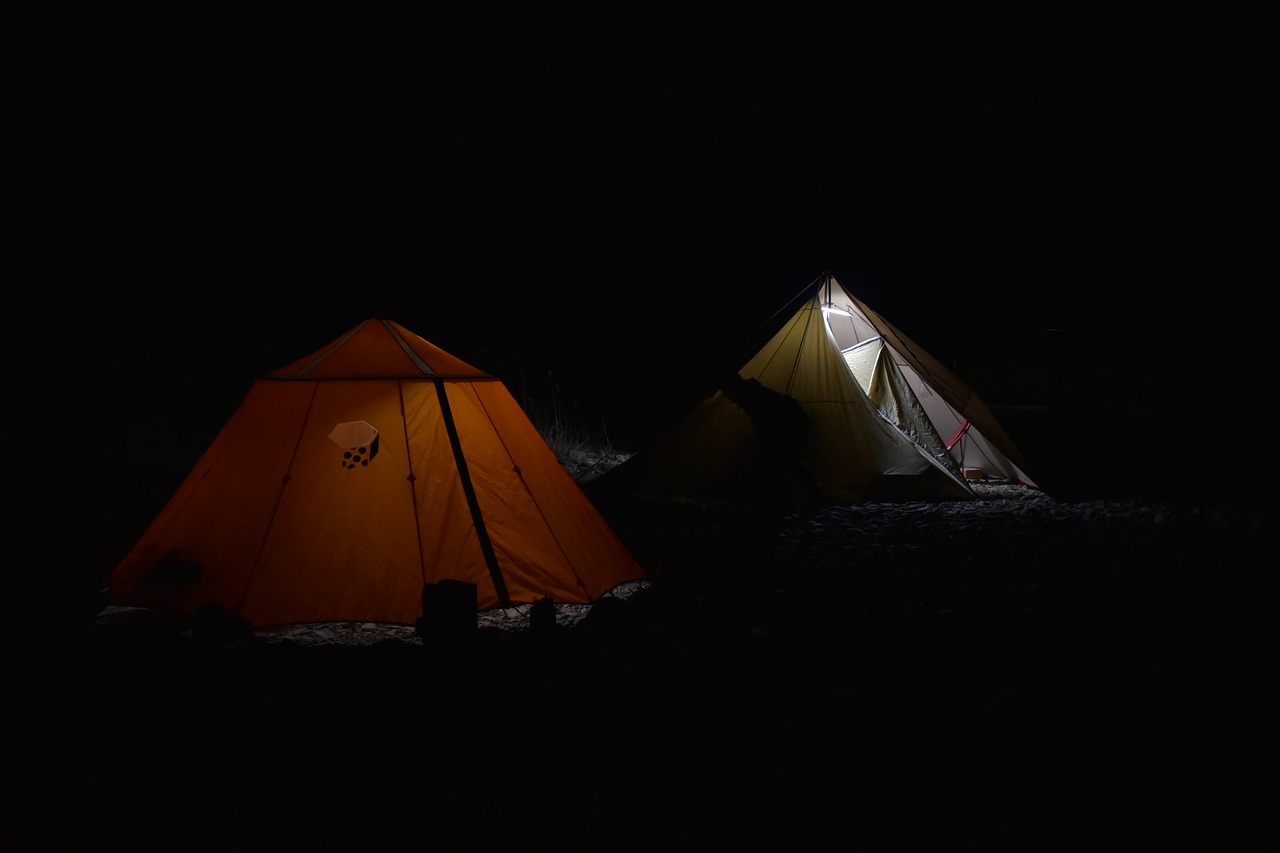 tent night view camping free photo