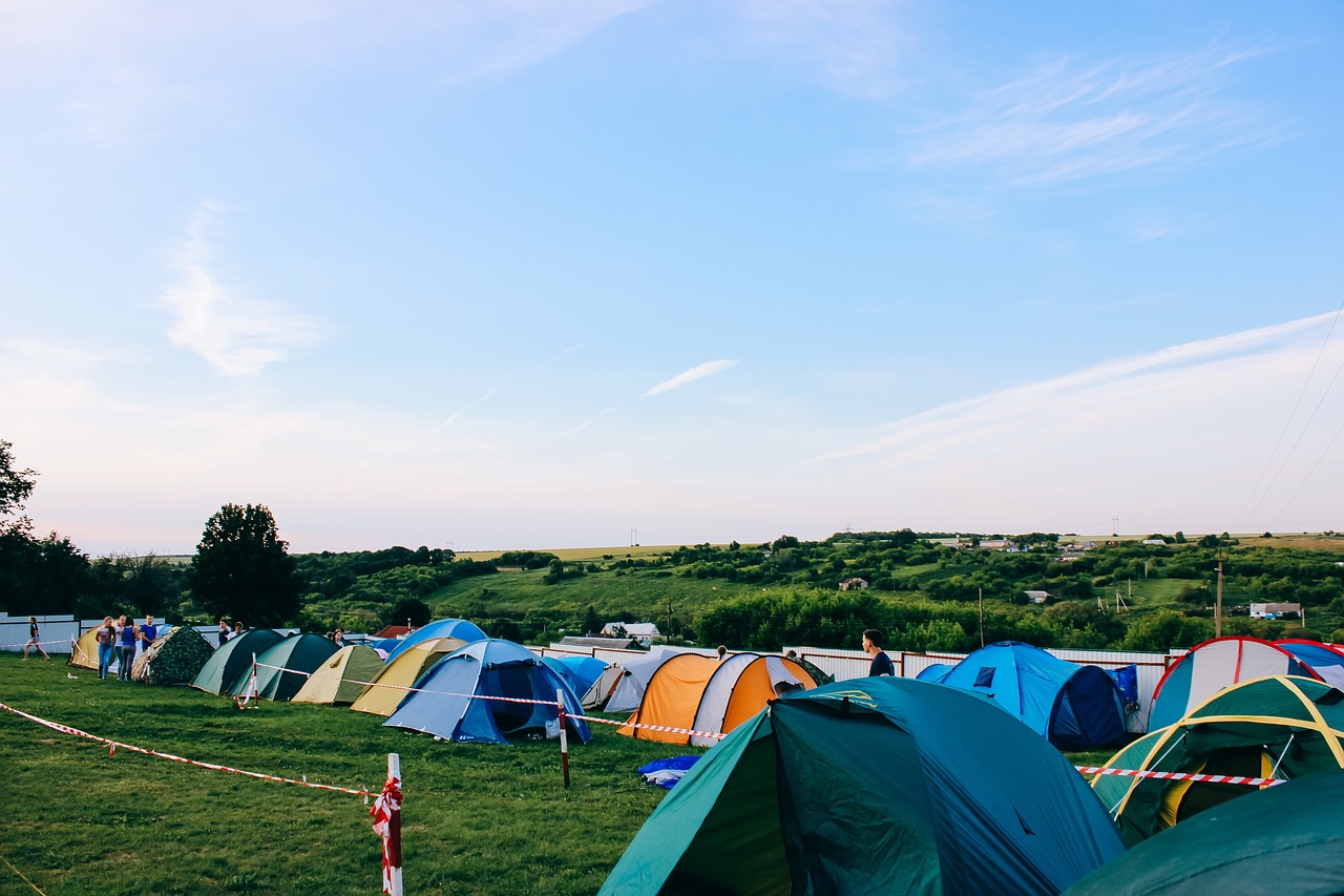 tent green grass free photo