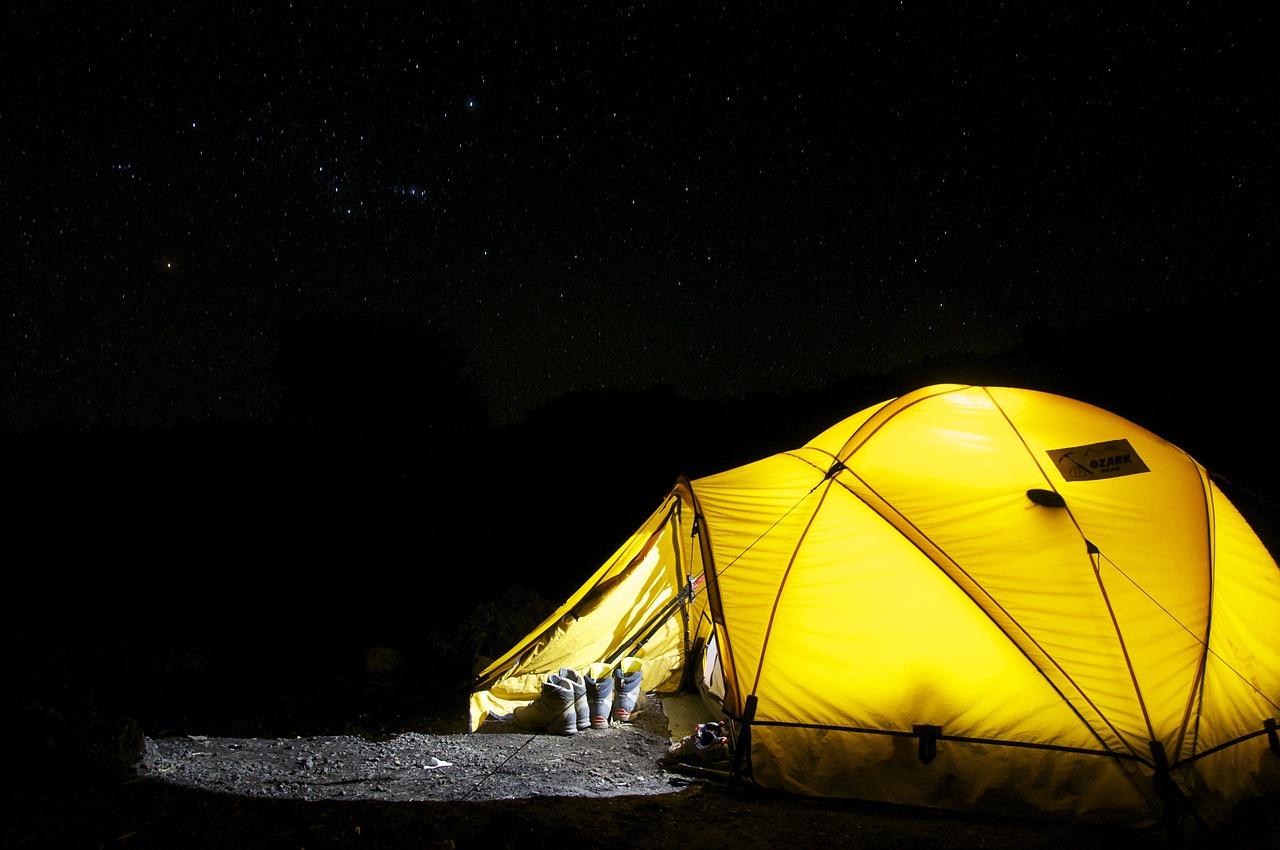 tent camp night free photo