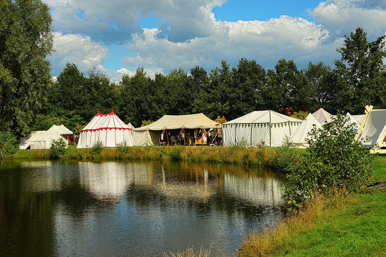 tents  knight village  festival free photo