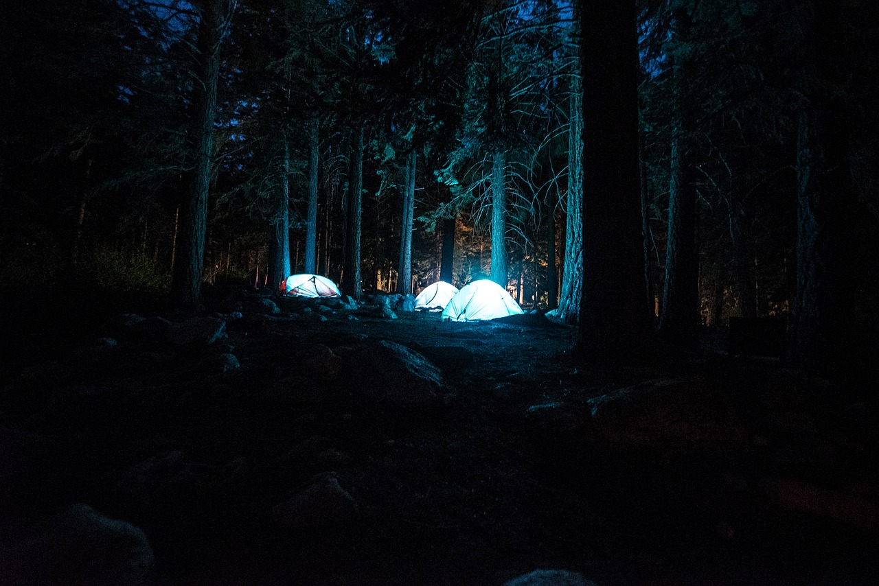 tents campsite night free photo