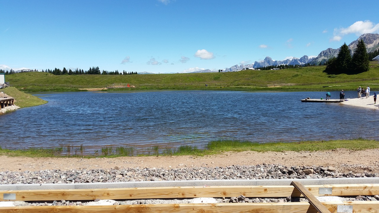 terme pond alpine landscape free photo