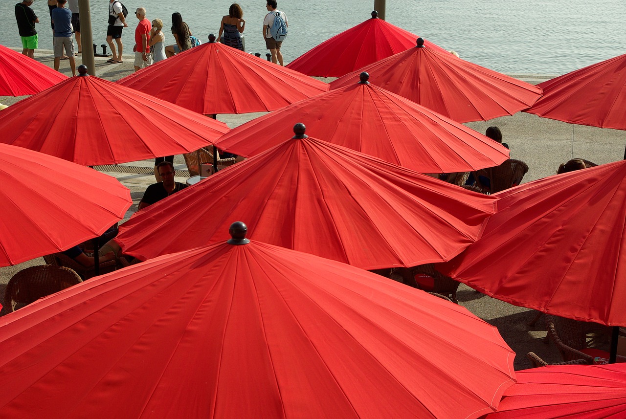 terrace parasols umbrella free photo