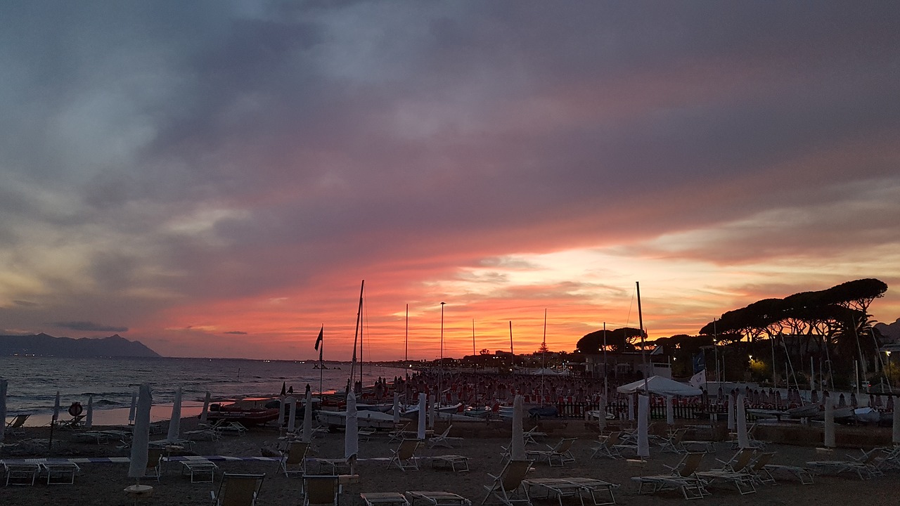 terracina  sunset  landscape free photo