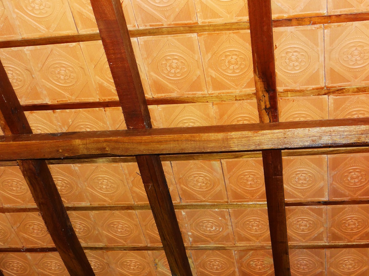 terracotta tiles ceiling pattern free photo