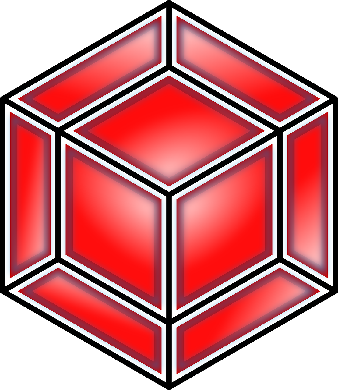 tesseract cube red free photo