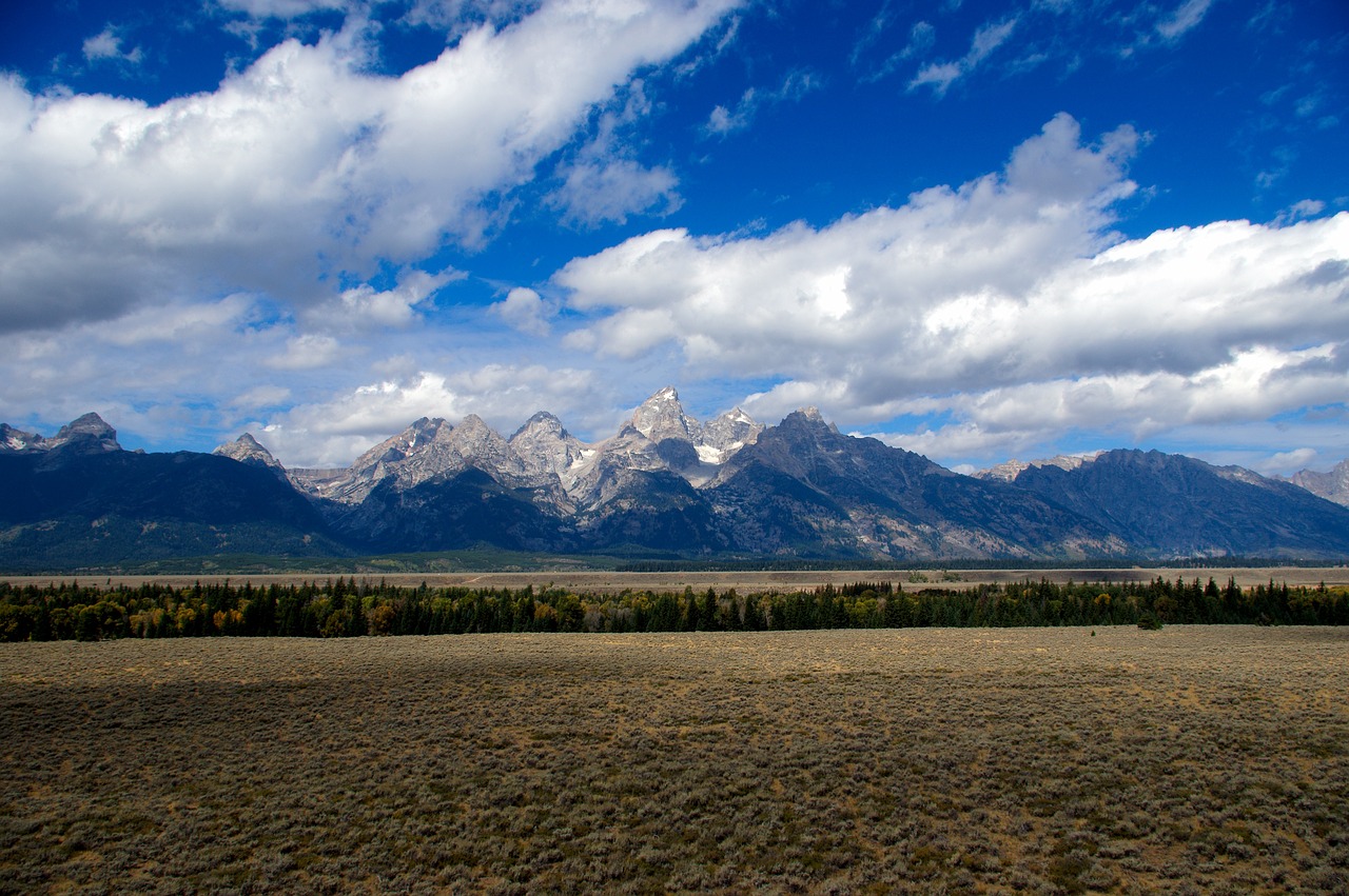 tetons rising over the valley  tetons  mountains free photo