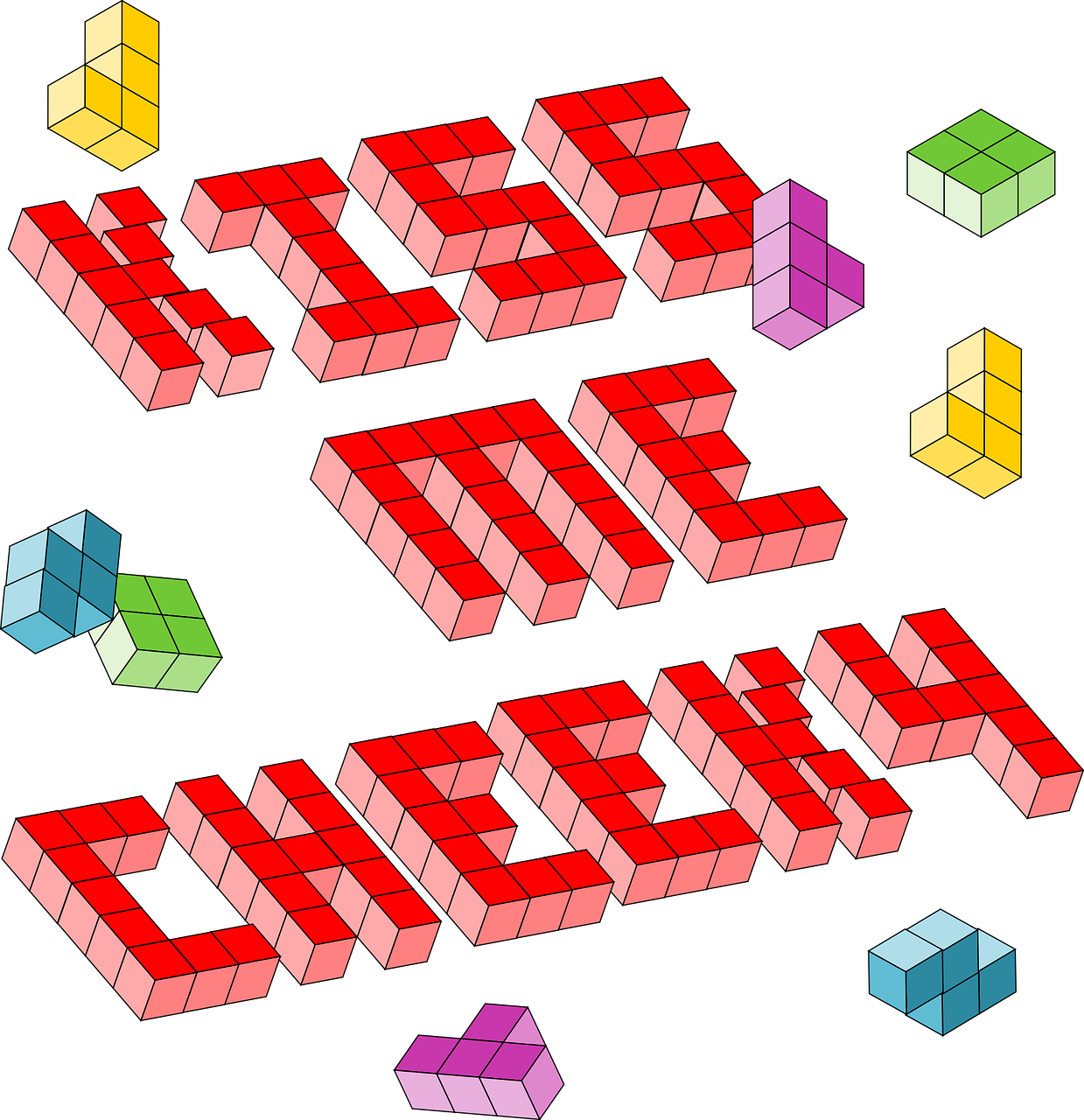 tetris blocks words free photo