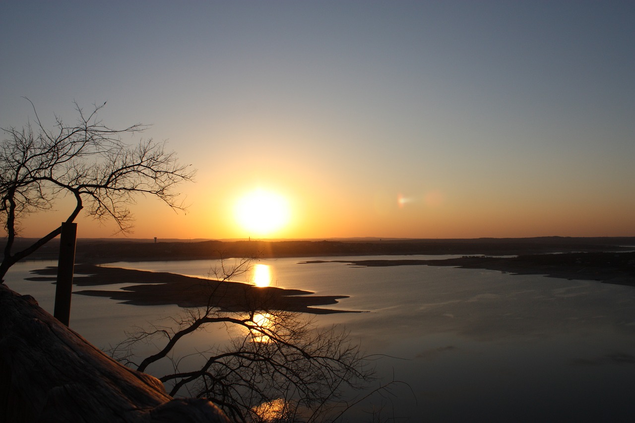 texas sunset lake free photo