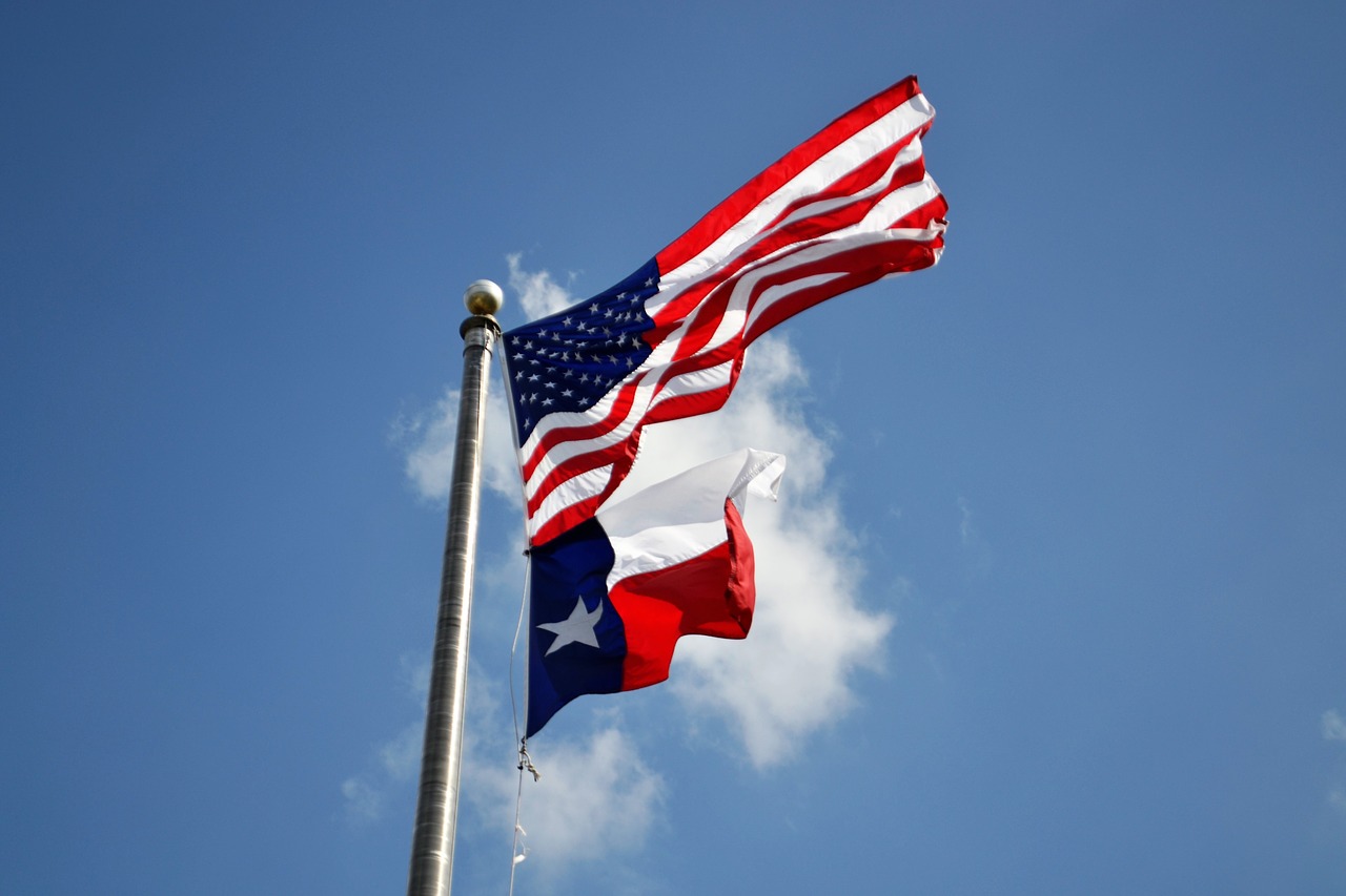 texas flag american flag houston free photo