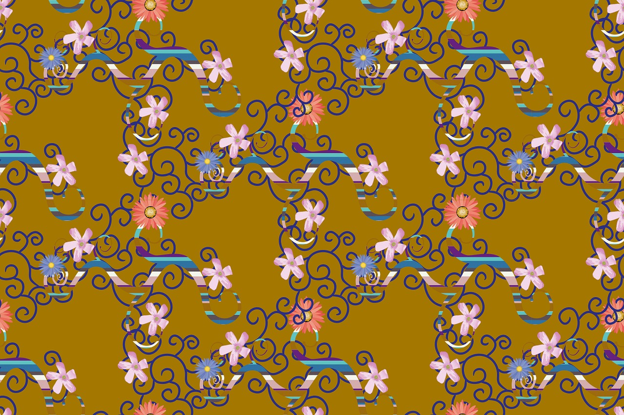 textile design flowers pattern free photo