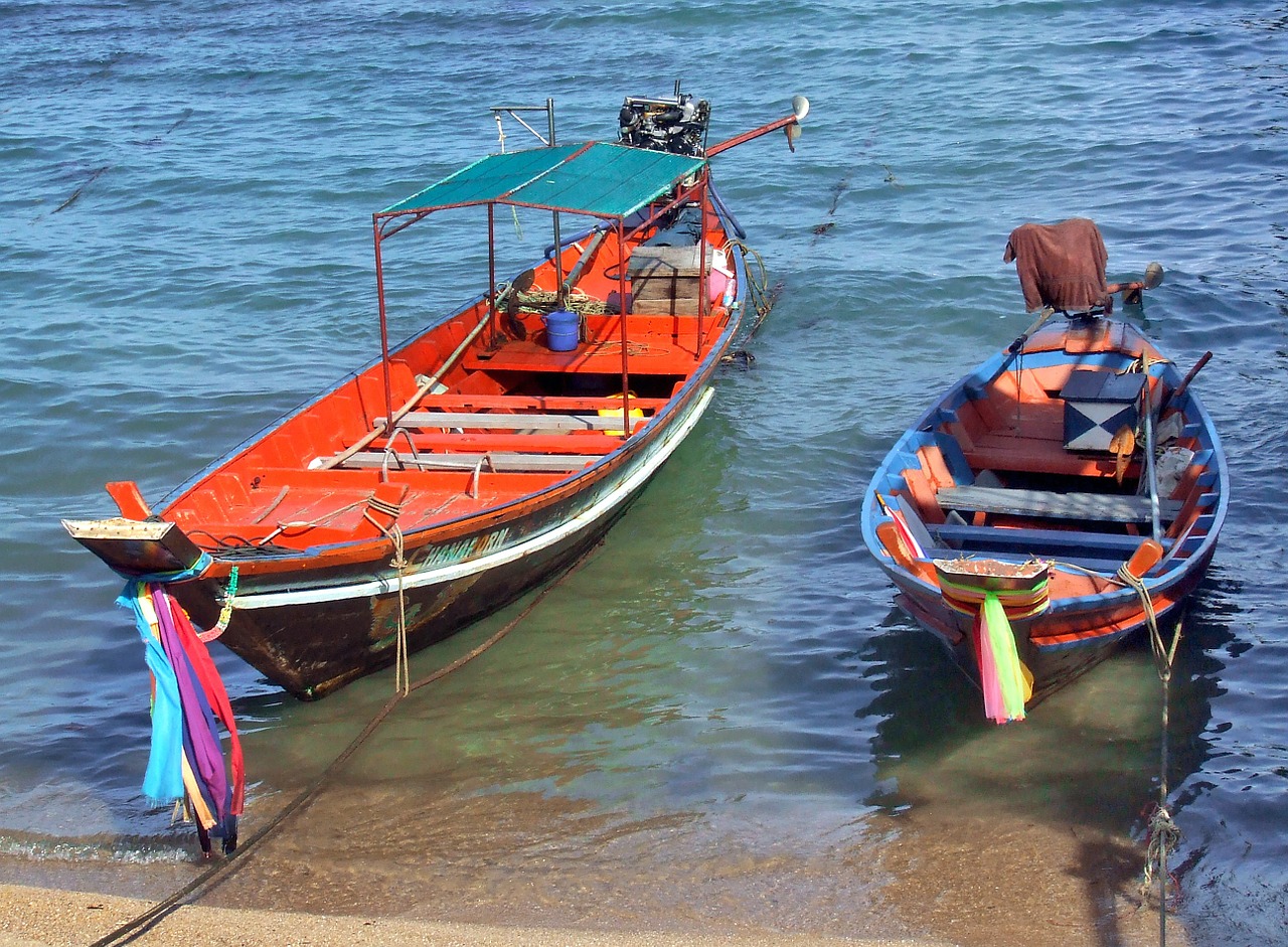 thai fishing boats free photo