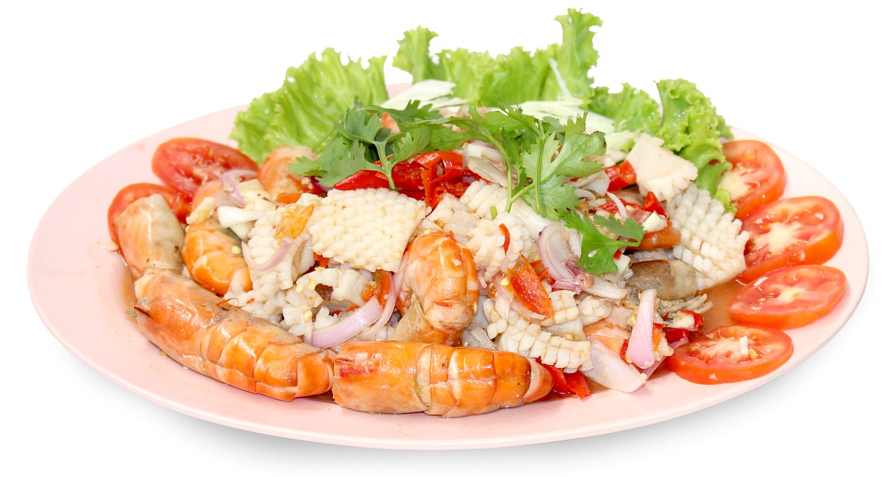 thaifood spicy seafood salad salad free photo