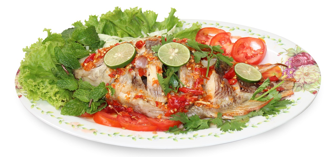 thaifood steamed fish with lemon lemon free photo