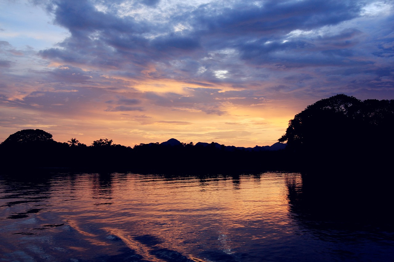 thailand river kwai sunset free photo