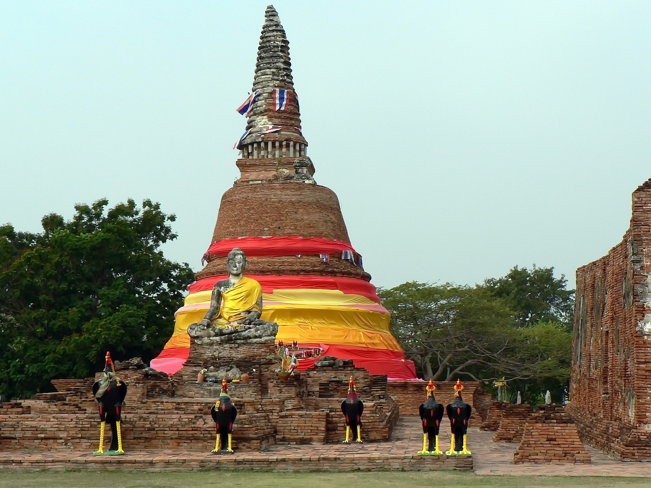 thailand ayutthaya stupa free photo
