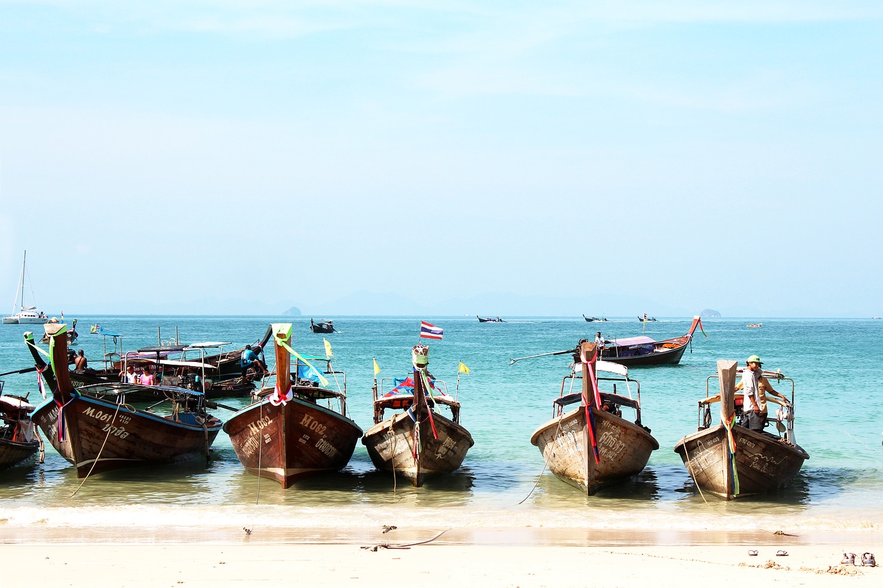 thailand beach fishing boats free photo