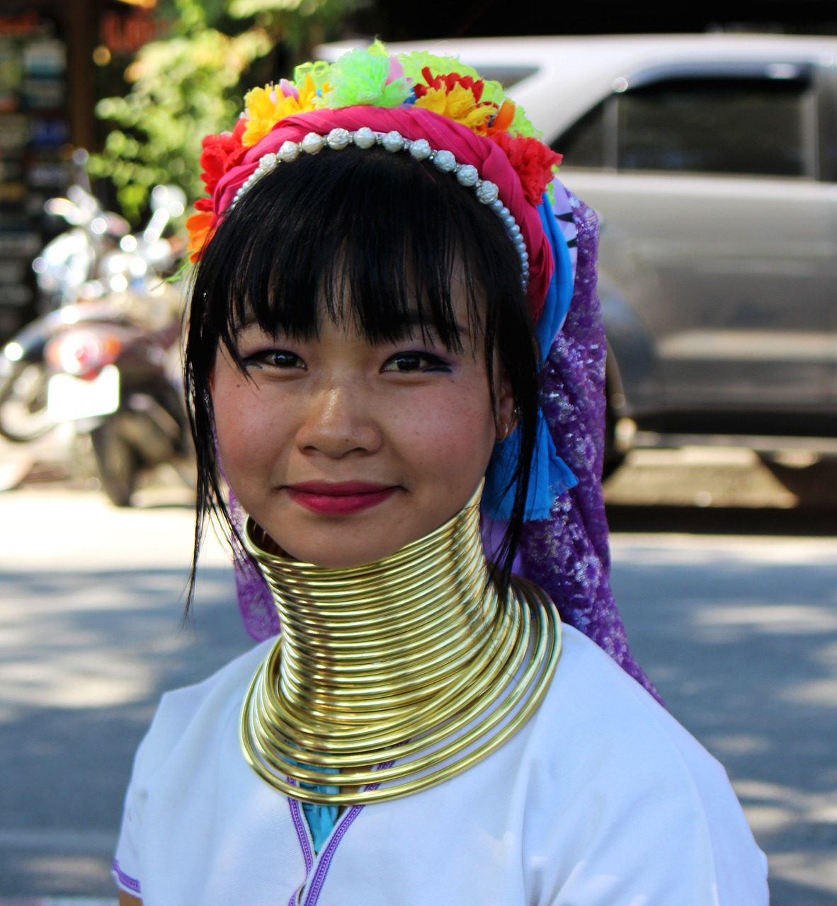 thailand long neck woman tribal lady free photo