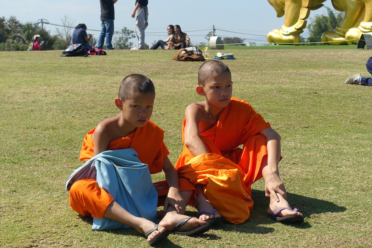 thailand monks orange free photo