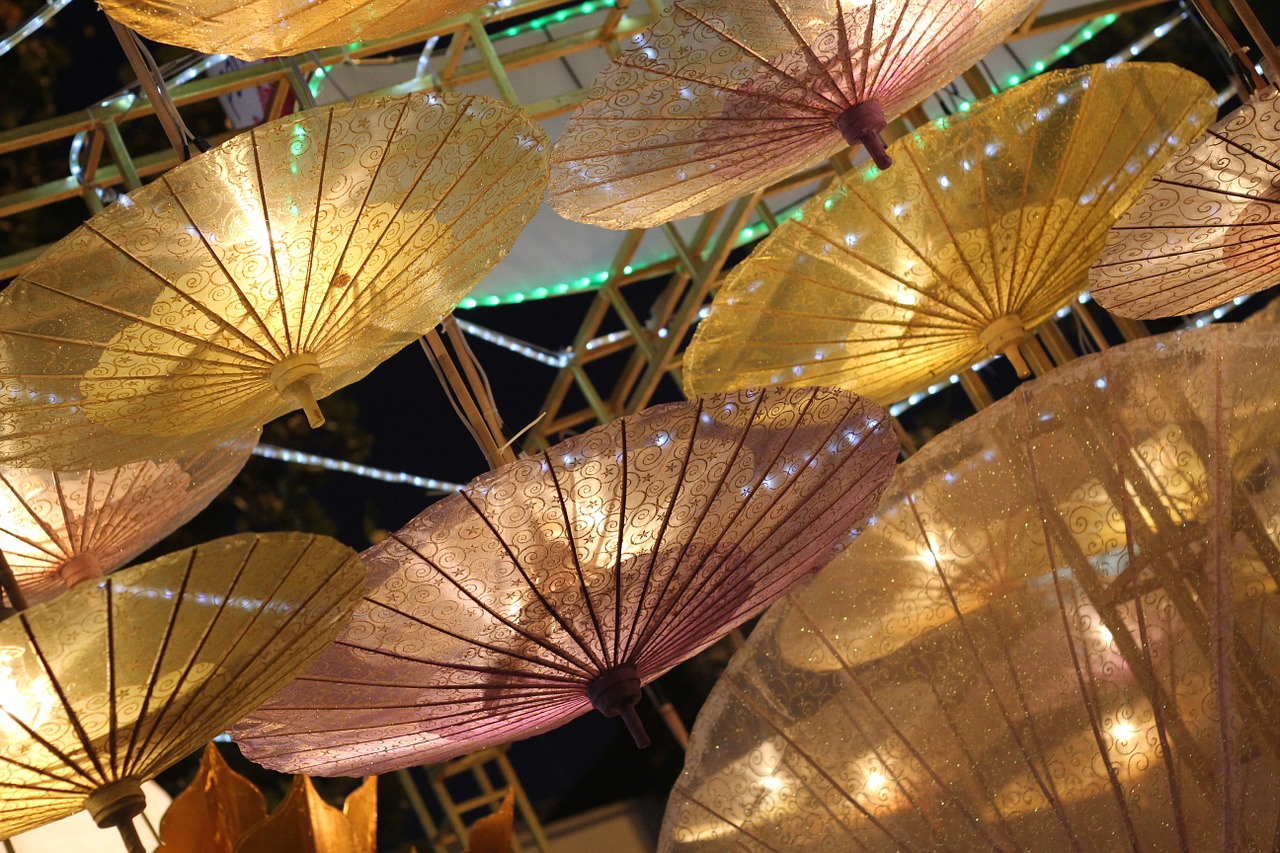 thailand umbrellas festival free photo