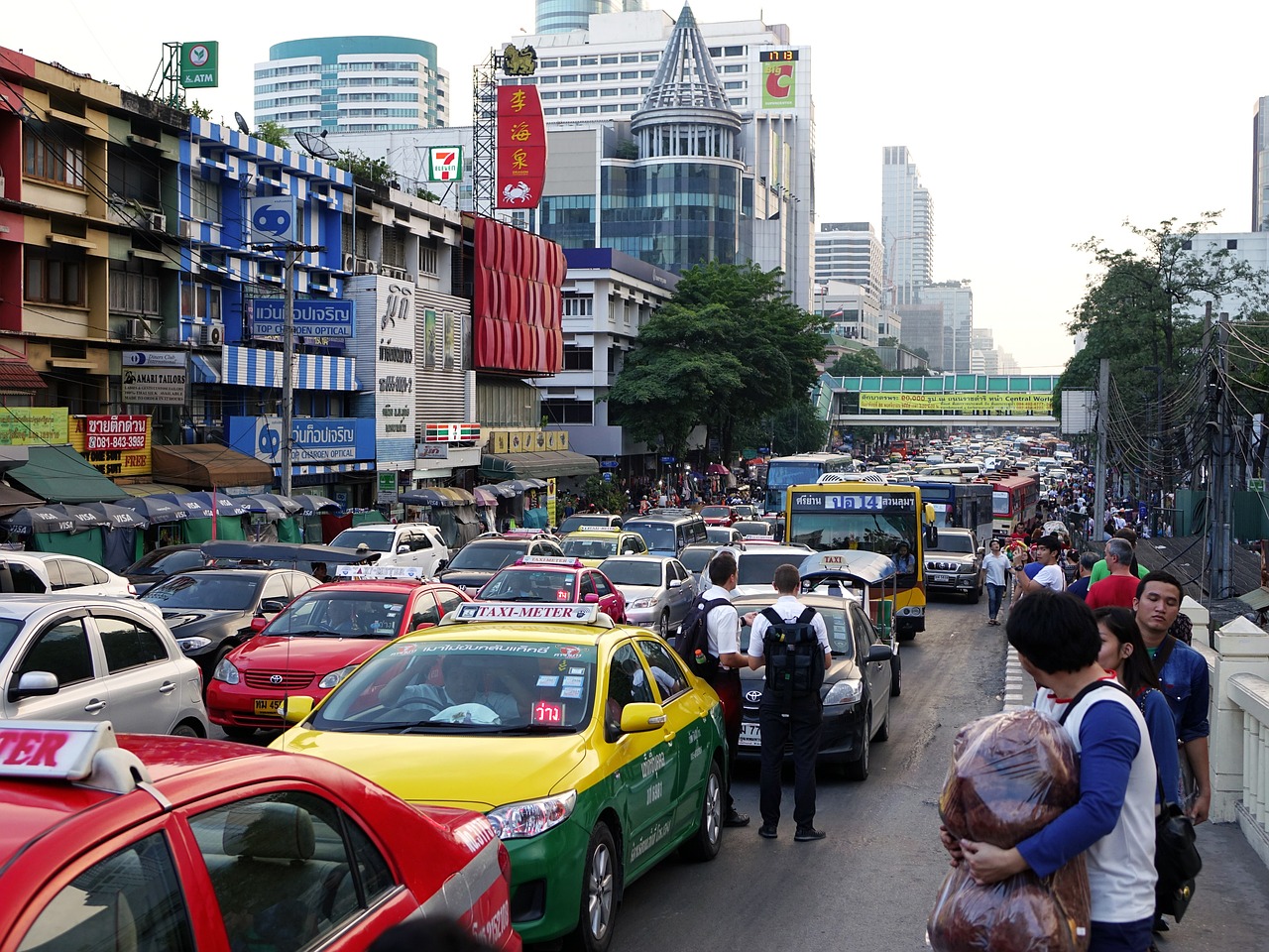 thailand bangkok traffic jam free photo