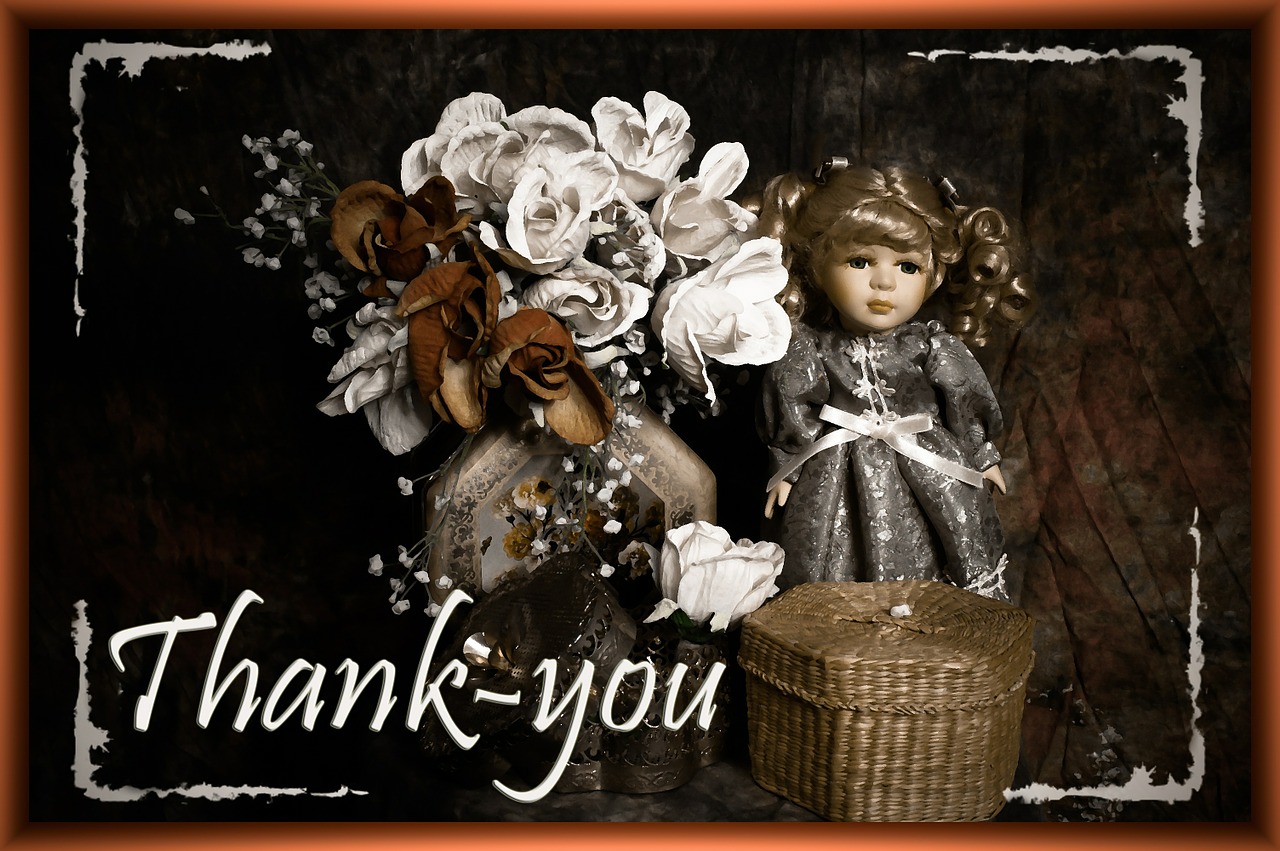 thank you greeting doll free photo