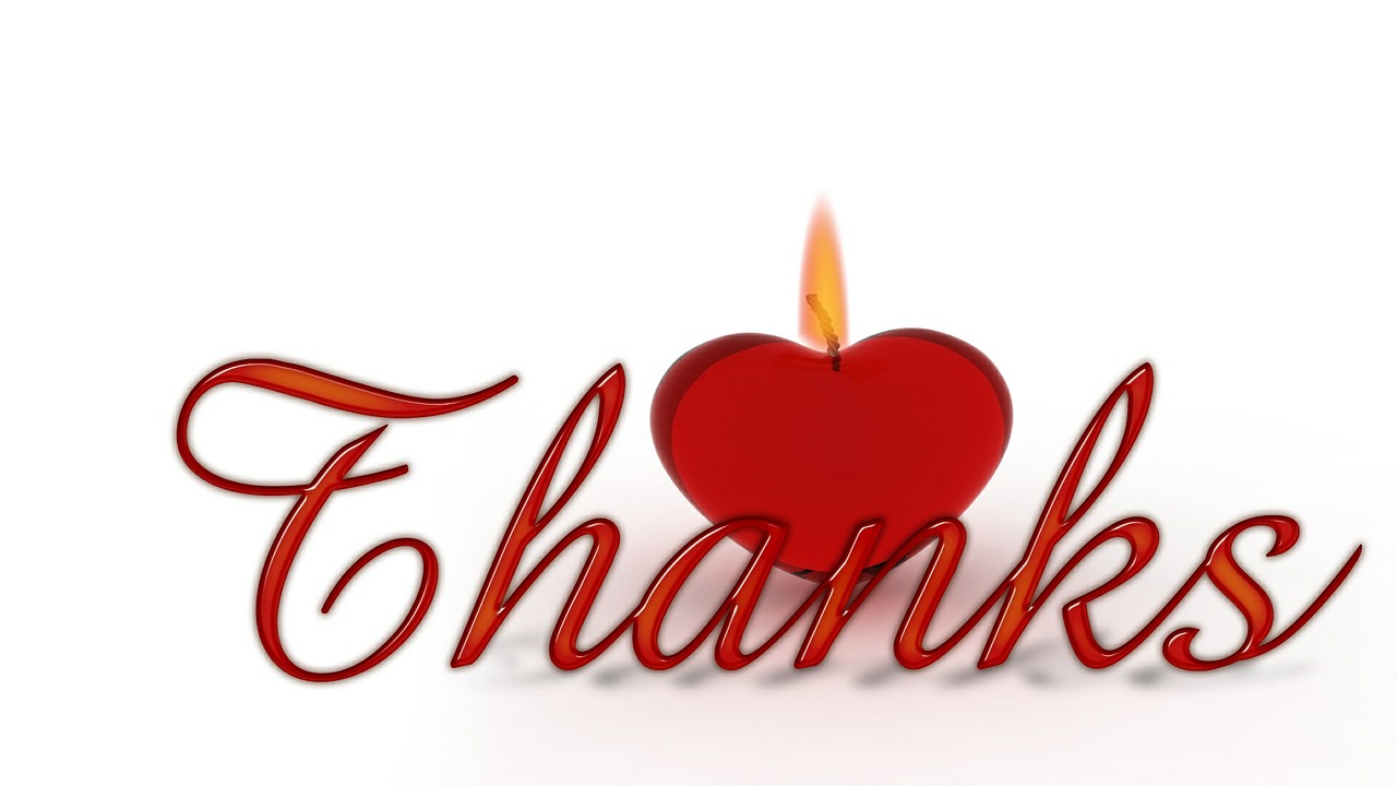 thank you heart candle free photo