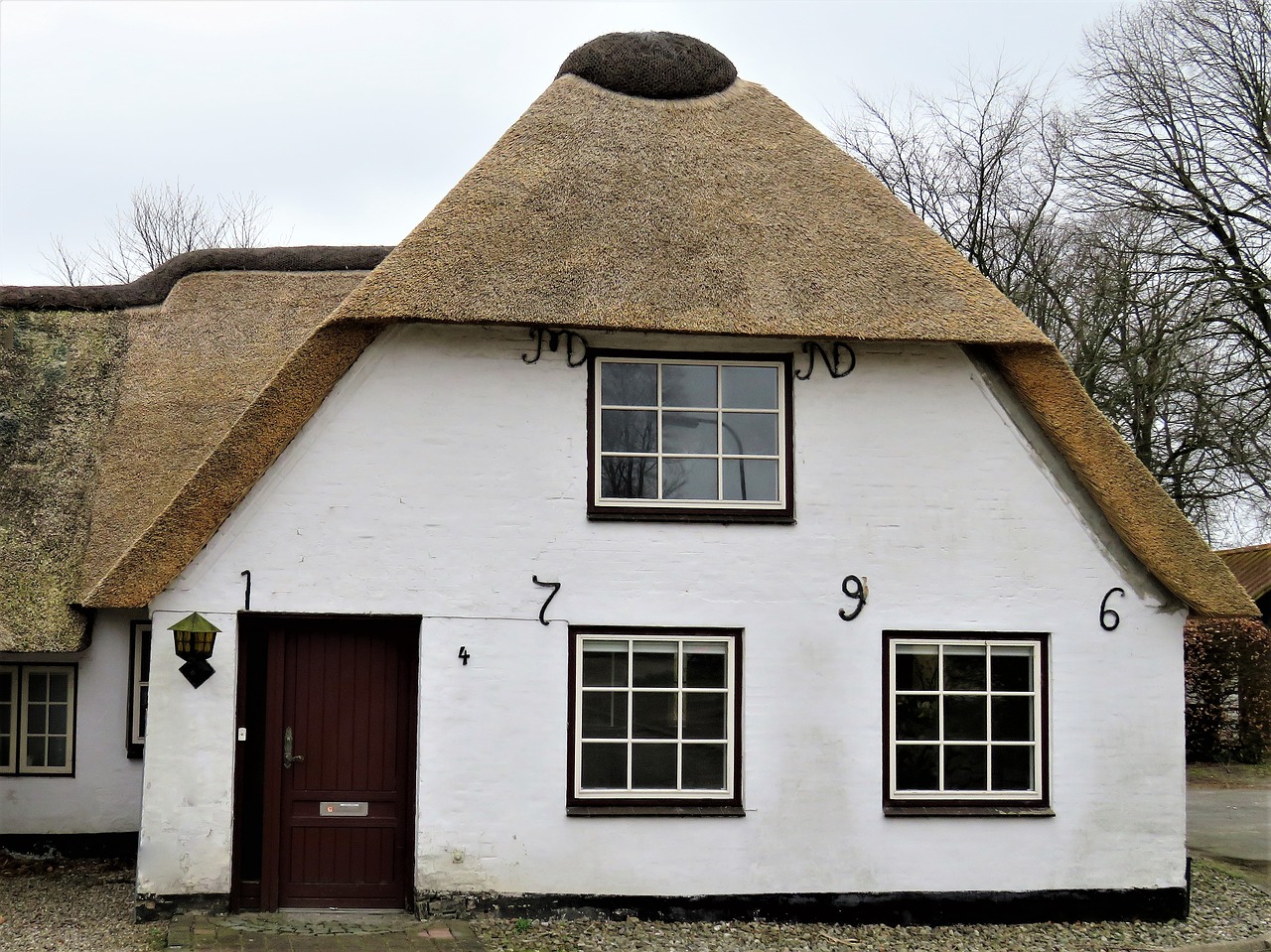 thatched cottage danish house protected monument free photo