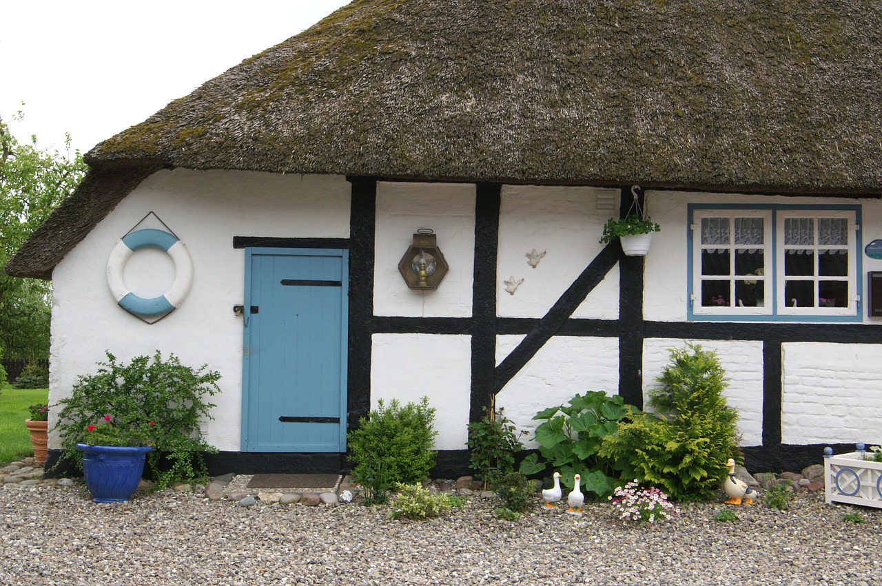 thatched roof  building  house free photo