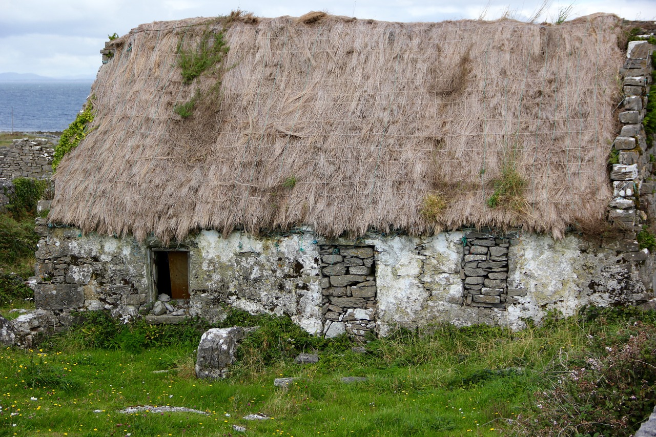 thatched roof ireland irish free photo