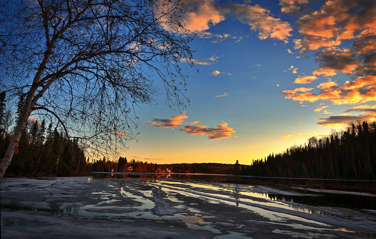thaw sunset ice free photo