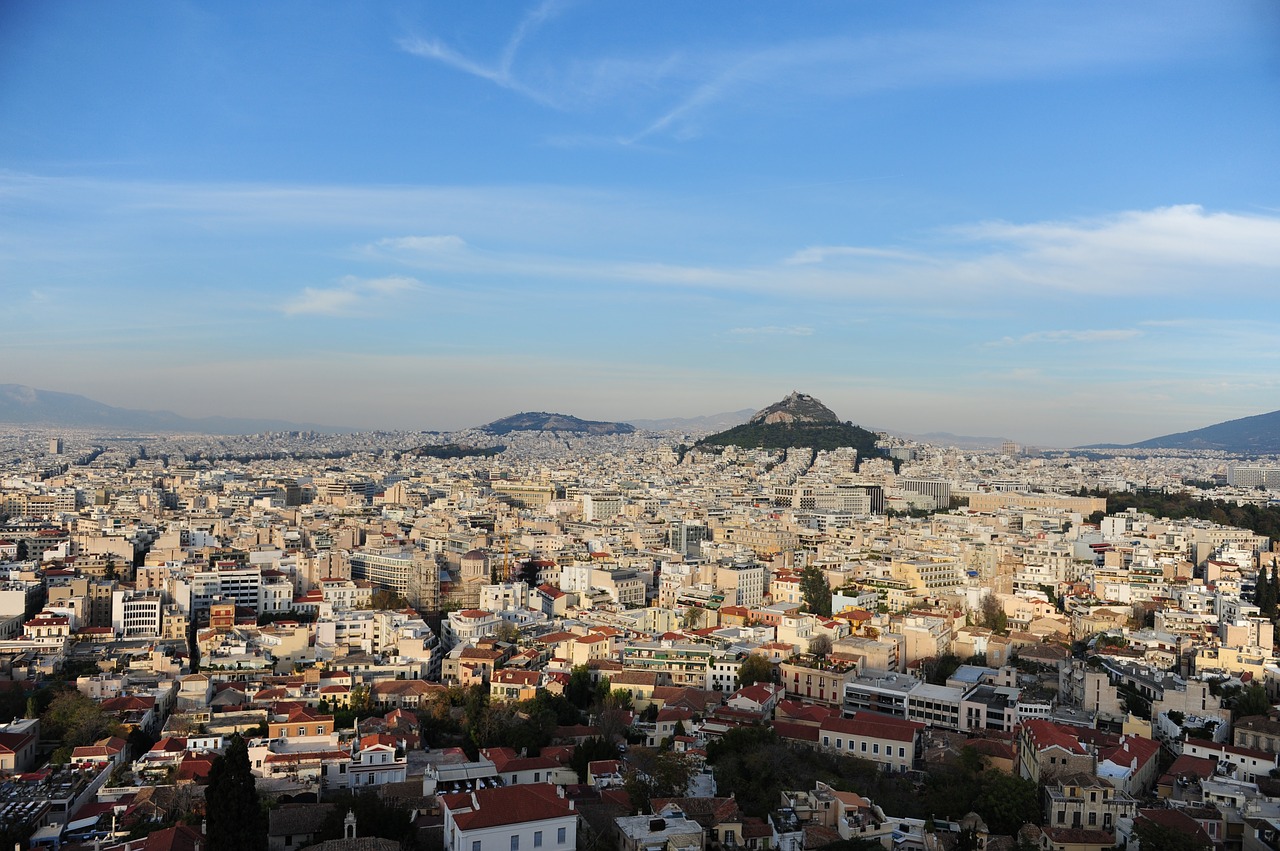 the acropolis athens a bird's eye view free photo