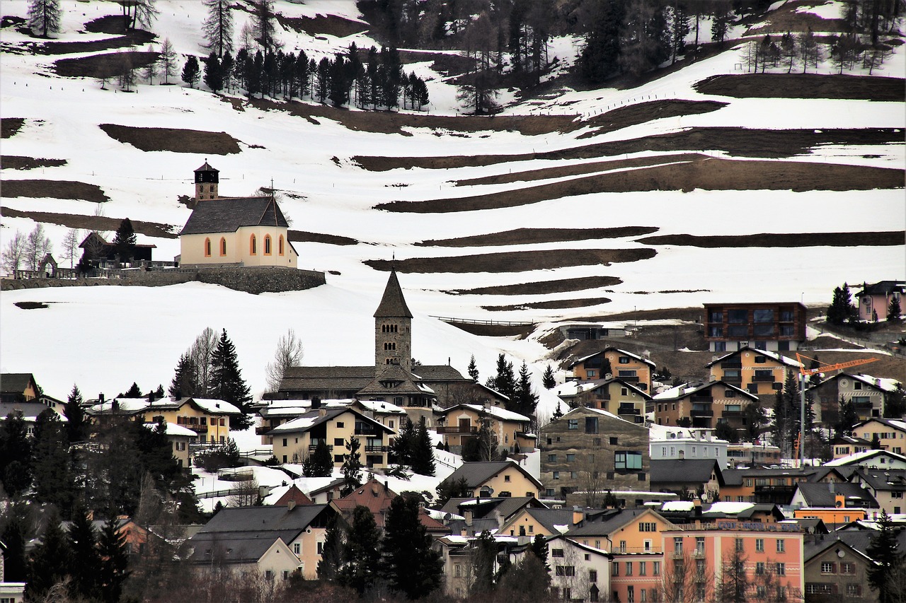 the alps alpine village winter free photo
