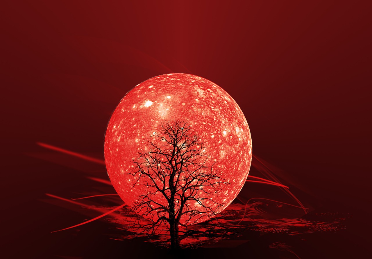 the background red moon free photo