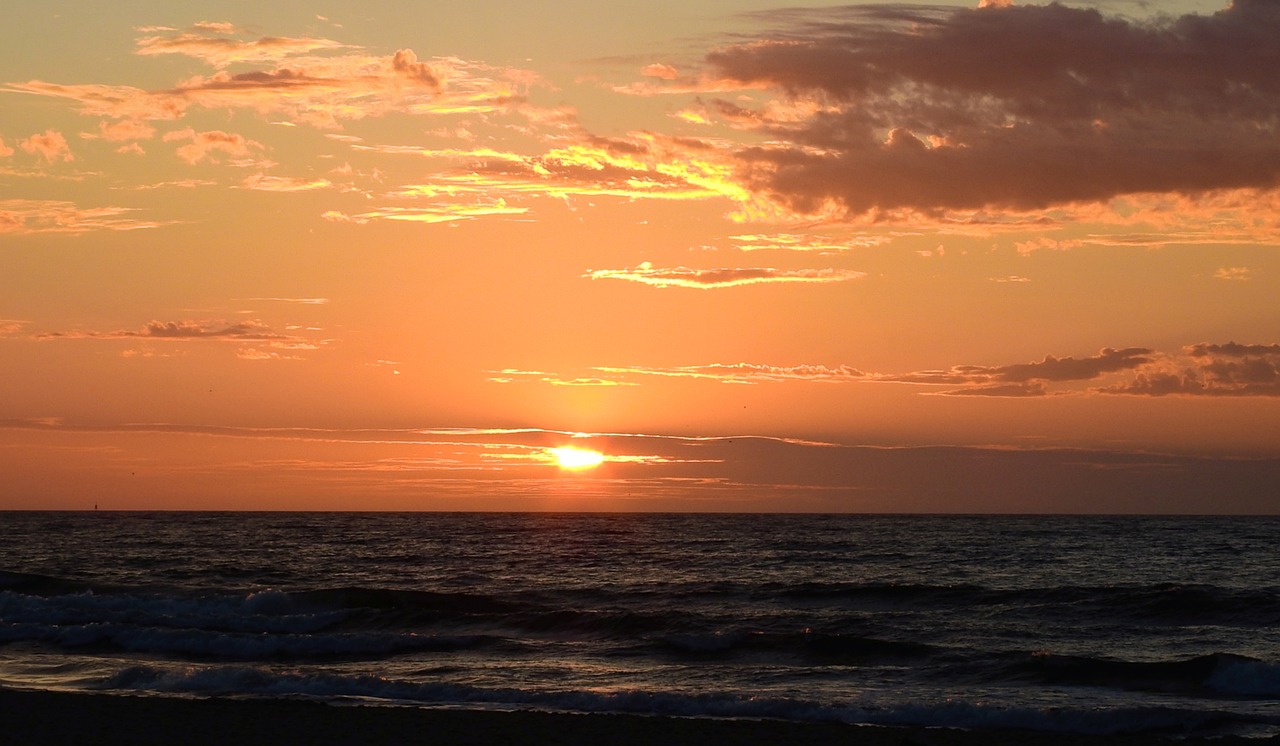 the baltic sea  sunset  clouds free photo