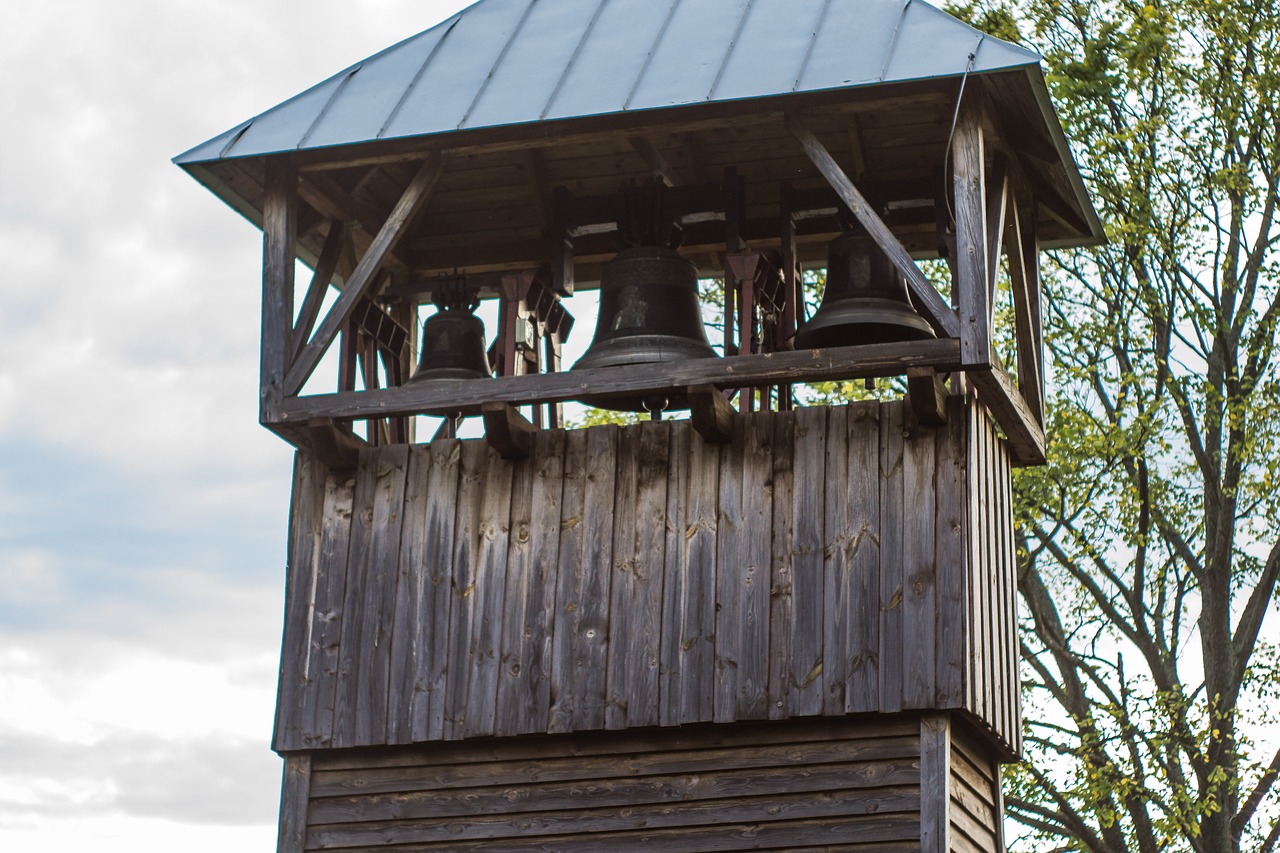 the bells the bell tower wooden free photo