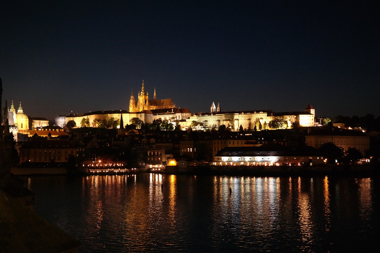 the body of water panorama of city free photo