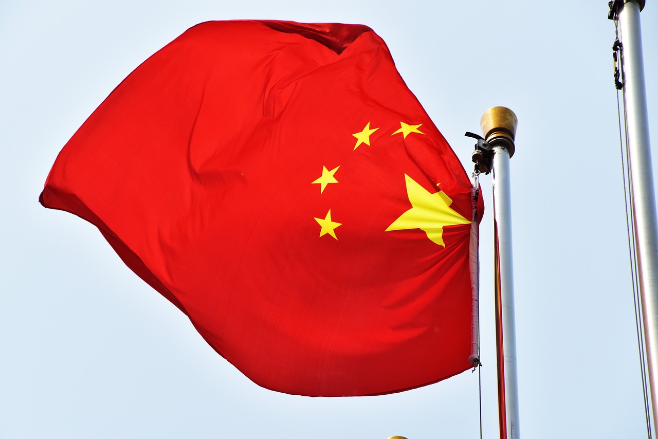 the chinese national flag flag china free photo