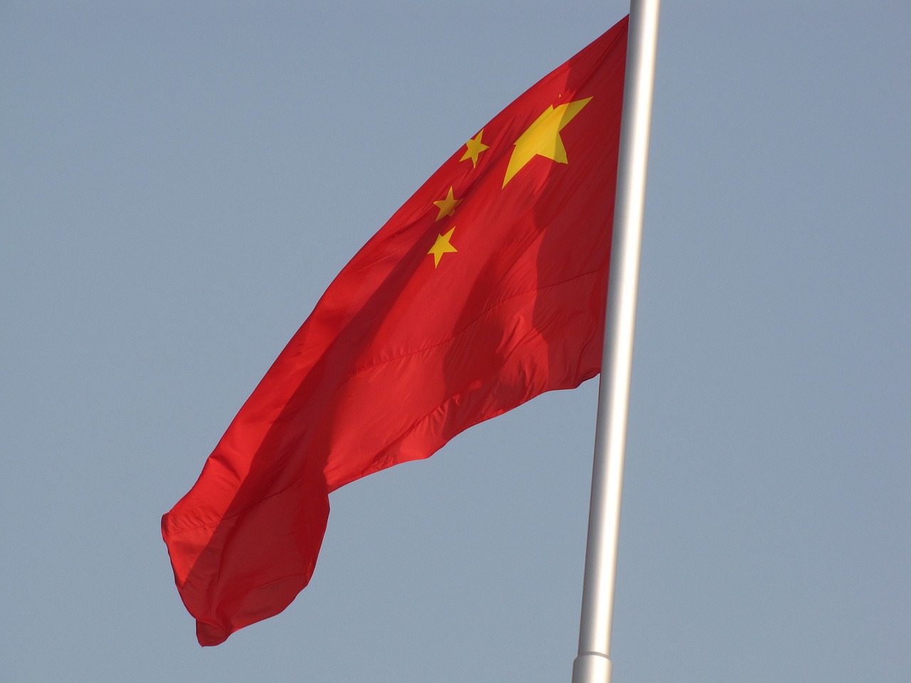 the chinese national flag tiananmen square beijing free photo