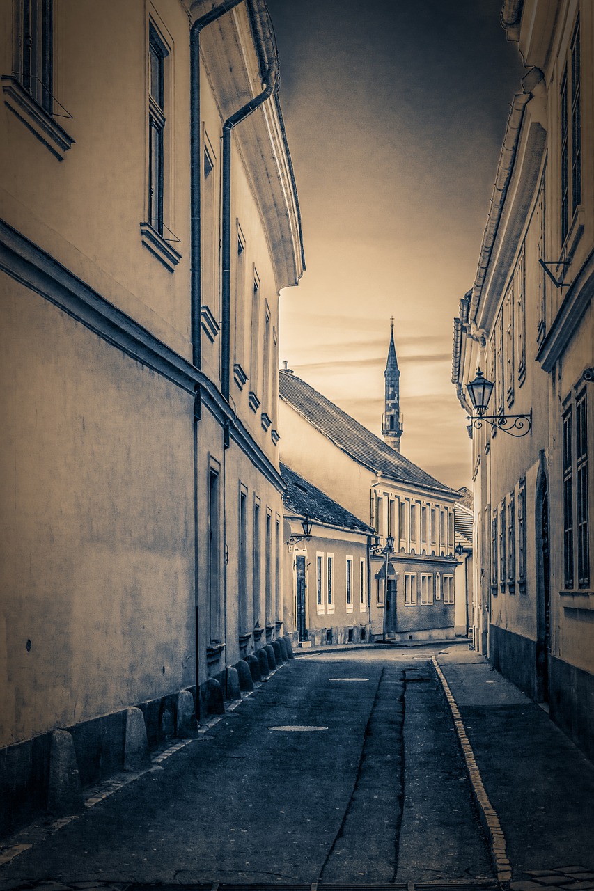 the city of eger street old free photo