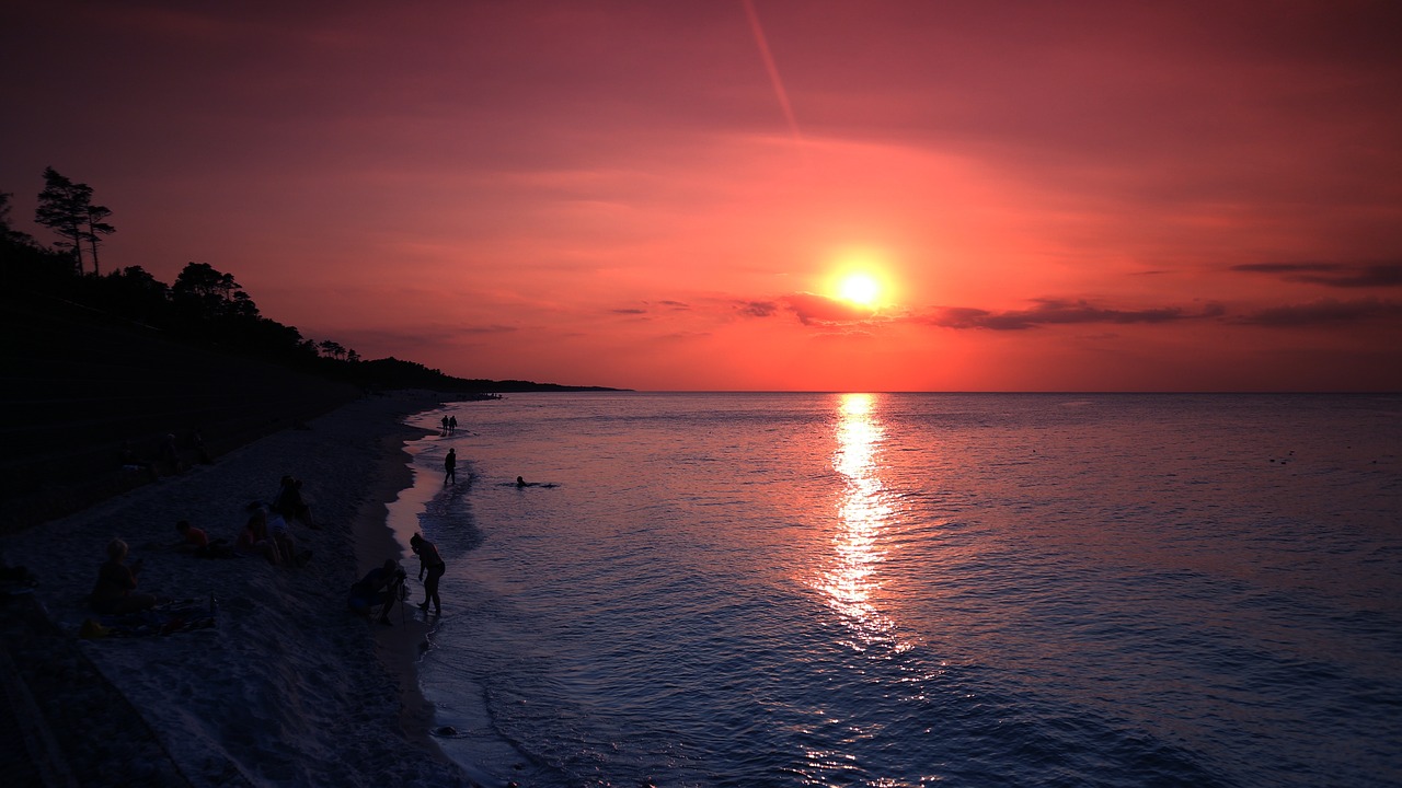 the coast  sunset  the baltic sea free photo