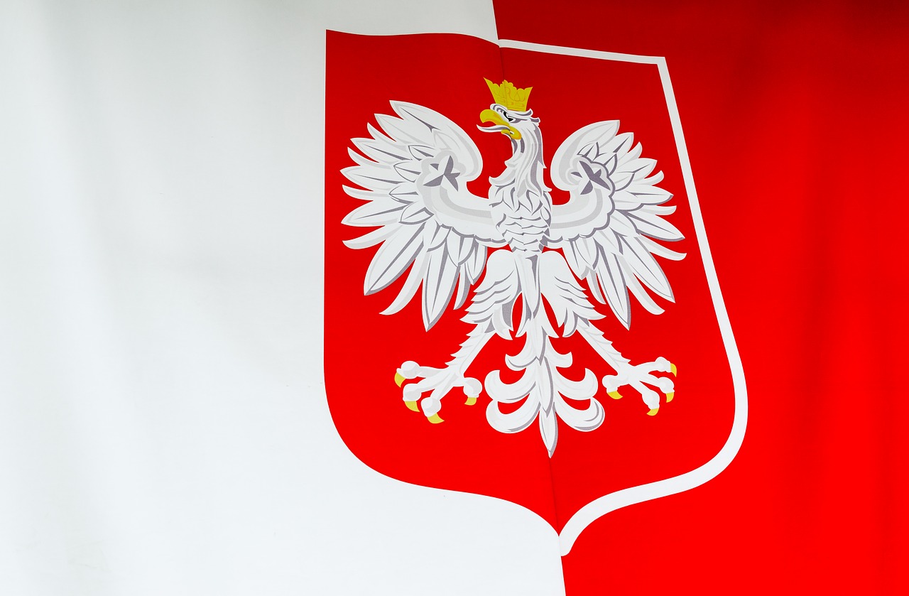 the coat of arms of poland  flag of poland  white-red free photo