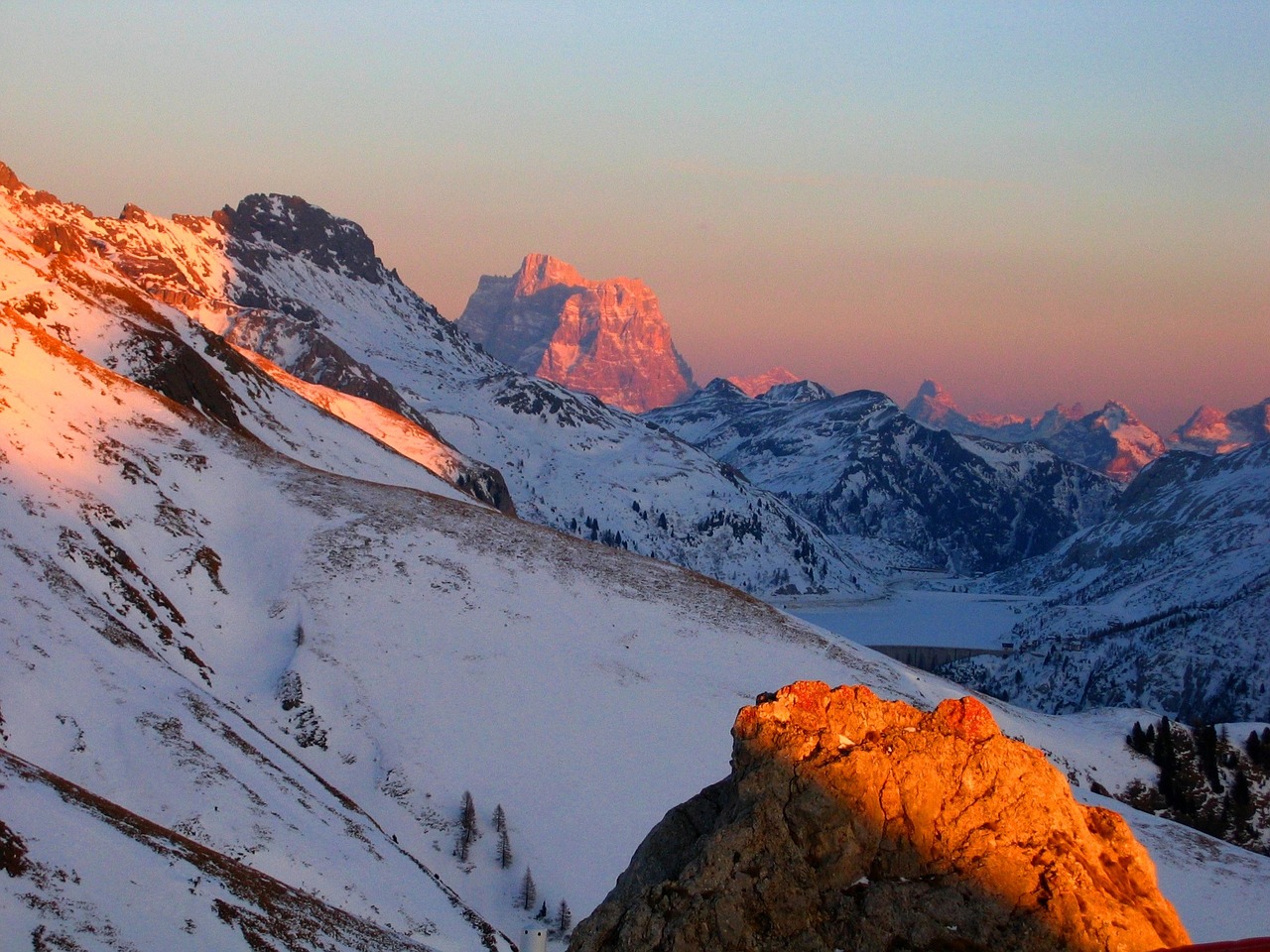 the dolomites mountains sunset free photo