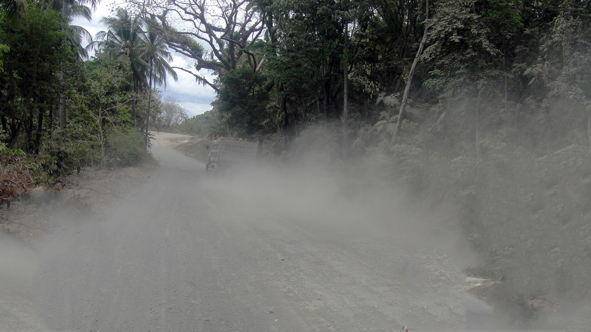 dust dusty road truck free photo