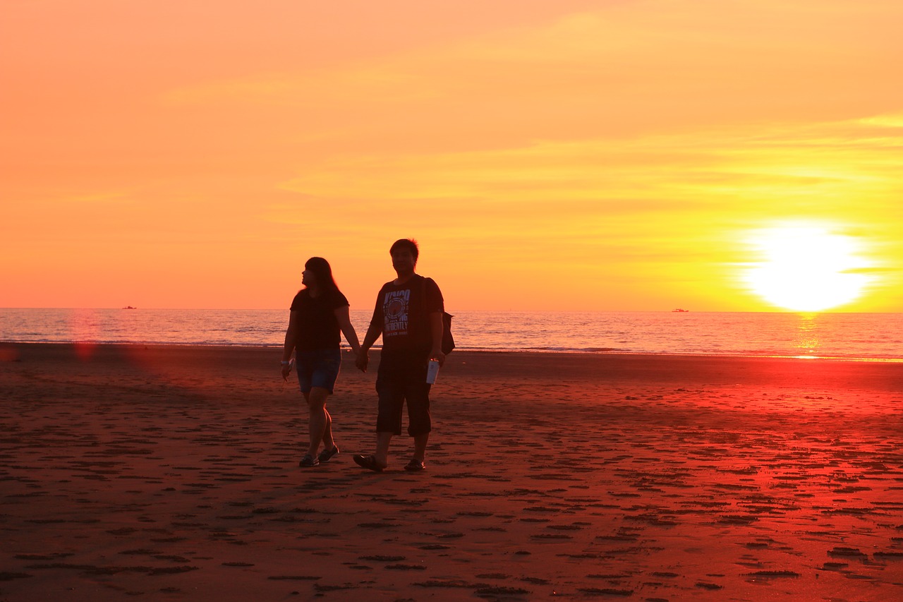 the evening sun sand beach feeling very much free photo